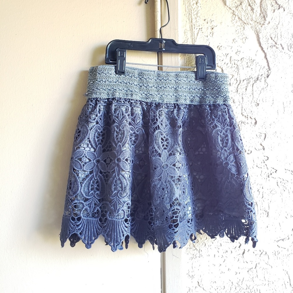Grey lace shorts